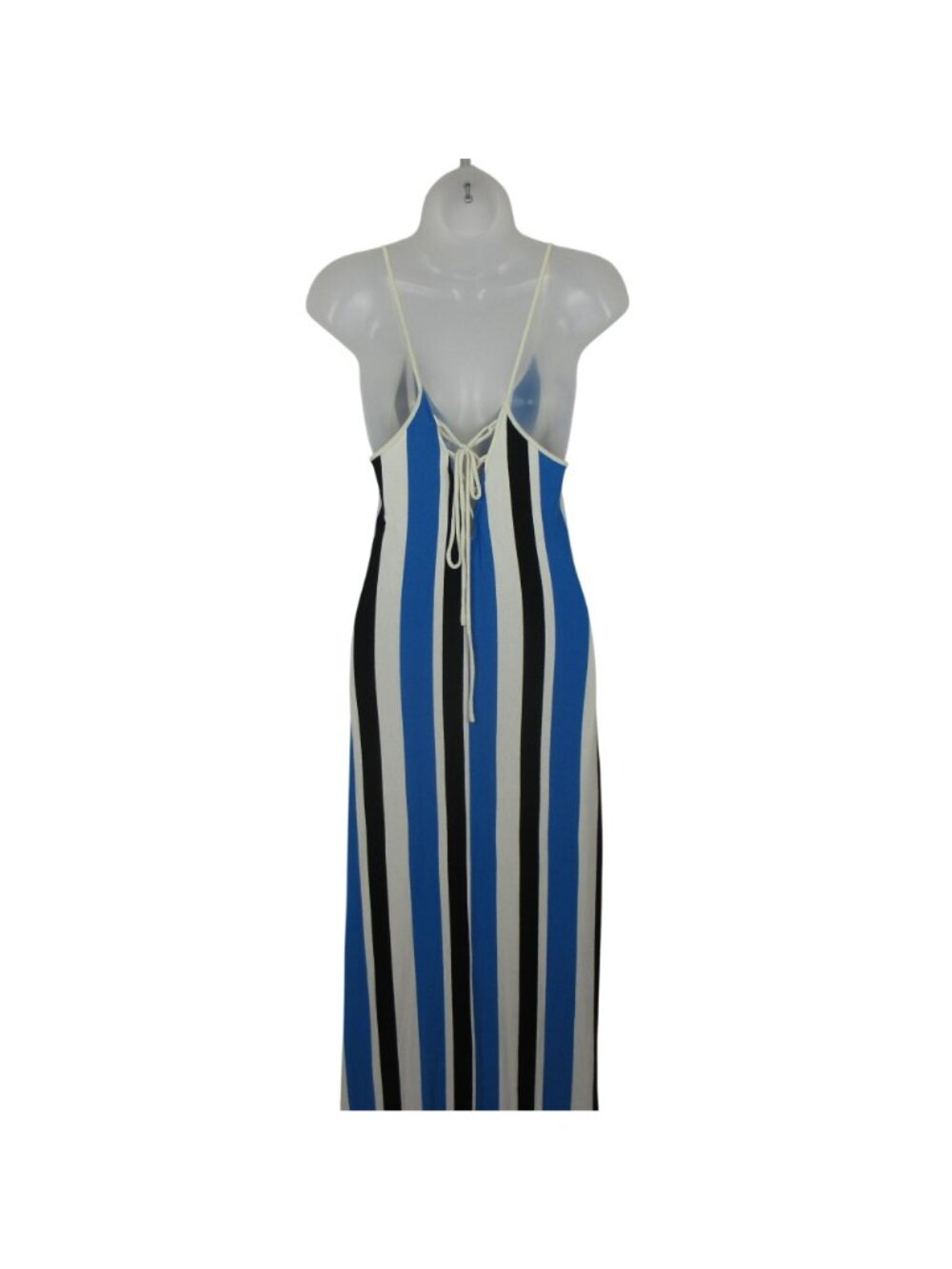 Striped Maxi Dress W Back Tie Spaghetti Straps Size S Double Zero Coquette